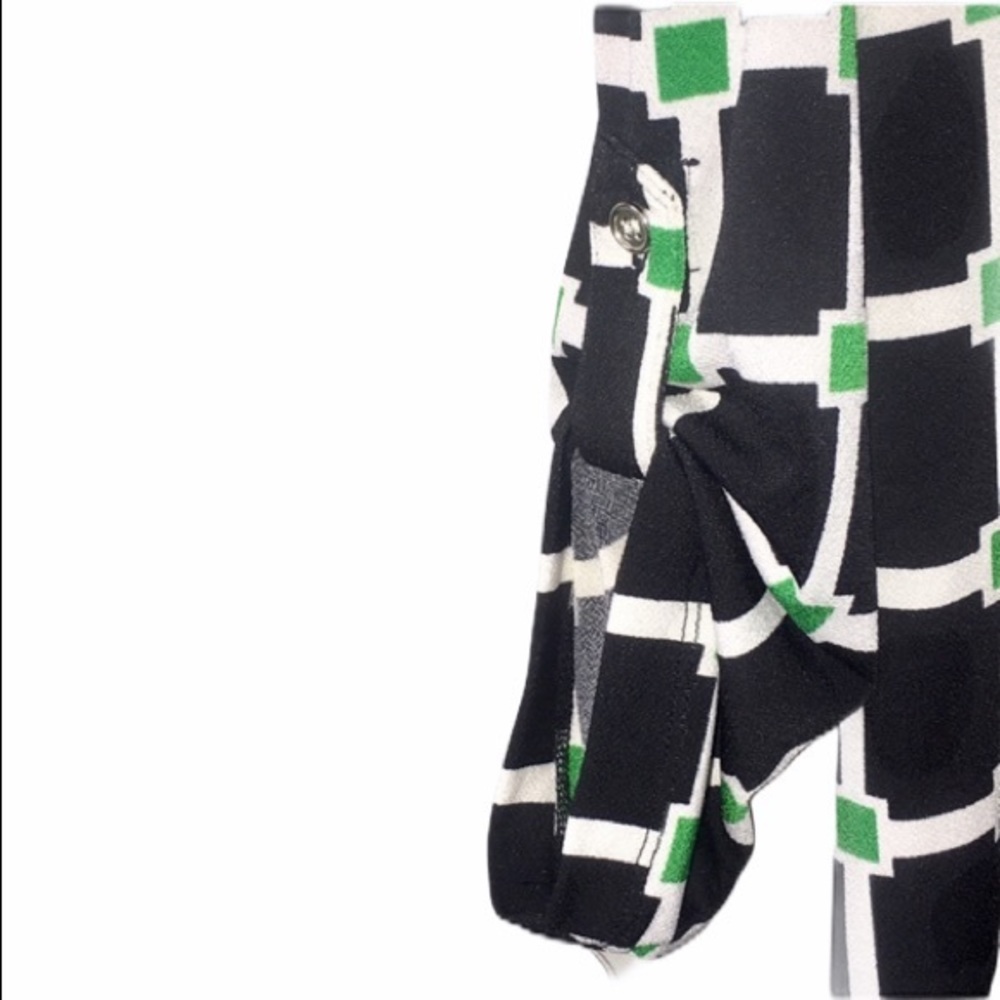 Jules & Leopold Dress Black Green Tie Waist Small - Picture 5 of 8